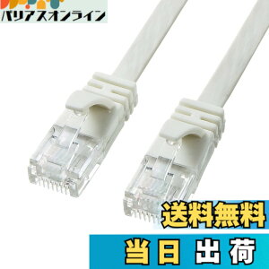 �y���������z�T�����T�v���C CAT6A �t���b�gLAN�P�[�u�� ���f���p (5m) 10Gbps/500MHz RJ45 �c���܂�h�~ �z���C�g KB-FL6A-05W