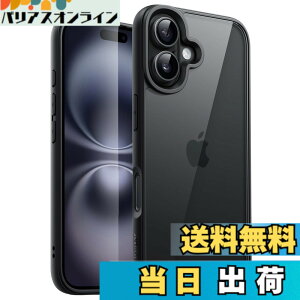 �y���������zJETech iPhone 16 Plus 6.7�C���`�p �P�[�X �ϏՌ��X�}�z�o���p�[�J�o�[ �\���b�h�J���[ �}�b�gTPU�t���[�� �����h�~ �N���A�o�b�N (�u���b�N)