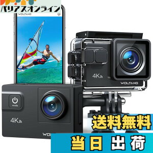 �y���������zWOLFANG �A�N�V�����J���� 4K 24MP�����J���� WiFi�@�\ �ϗh�� ���[40���[�g�� HDMI�o�� 1350mAh��e�ʃo�b�e���[2���� 170°�L�p�����Y �����R�� �w�b�h�Z�b�g�J���� �O���}�C�N �L�x��
