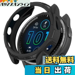 �y���������z�mRuenTech�n�Ή�GARMIN Forerunner 965�P�[�X �ی�P�[�X Garmin Forerunner 965�p�J�o�[ 6�F�I �\�t�g�V���R���� �v���e�N�^�[�J�o�[ �ϏՌ� �y�� ���t���ȒP (�u���b�N)