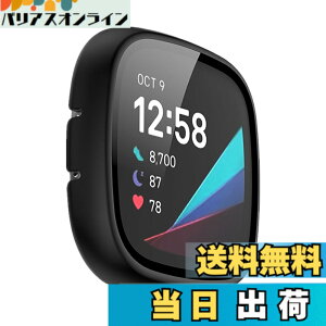 �y���������zLICHIFIT Fitbit Versa 3/Sense�p�ی�P�[�X �J�o�[ PC�t���[�� �����K���X�t�B���� ��̉� �X�}�[�g�E�H�b�`�J�o�[ �E���ȒP �ϏՌ� ���h�~�y�� ������� �A�N�Z�T���[ �F�F�u���b�N