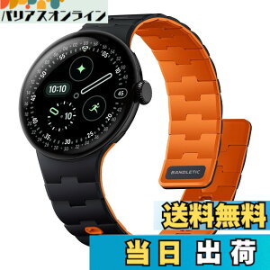 �y���������z[Bandletic] 2026 �V�^ Google Pixel Watch �o���h - Pixel Watch 1�E2�E3�E4 (41mm�E45mm) �Ή� N54���΃o���h �}�O�l�b�g���V���R�� �j�����p �X�|�[�c�p �y�� �F�F�u���b�N/�I�����W�A�T�C�Y�Fpixe