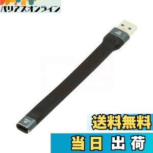 �y���������zCablecc USB-C Extension Cable Flat Slim FPC Data Cable for Laptop & Phone 13cm �F�FBlack Type C Female to Type A Male 10Gbps