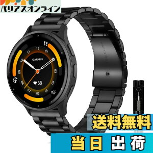 �y���������z[KeeFos] 22mm �o���h Garmin Venu 4 45mm/Venu 3 45mm/2/Forerunner 570 47mm/265/255/Vivoactive 4/Active�Ή� �����x���g���� �X�e�����X �����ȒP �����������t�� �����o���h �F�F�u���b�N�A�T�C�Y�F22