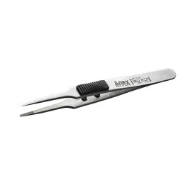 ANEX アネックス　はじピン　ラバーグリップ付き　ステンレスピンセット No.211-H　先丸型　120mm