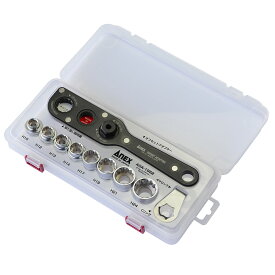 【在庫品】ANEX アネックス　オフセットアダプターソケット　マルチセット AOA-19S2 ●入力部：H19六角、6.35六角　出力部：H19六角（二重六角）●40V対応（18Vにも対応）
