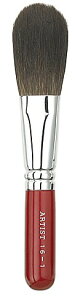 竹宝堂 熊野筆 アーティストシリーズチークブラシ ショート 赤軸 灰リス40×130(mm) RE-(16)-1