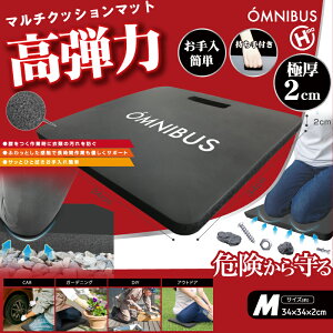 OMNIBUS �}���`�N�b�V�����}�b�g M�T�C�Y�@���e�� �Ɍ�2cm�@�u���b�N�@�T�C�Y(��)�F34cm × 34cm × 2cm�@HDL-5840�@�������ȒP ������t�� �A�E�g�h�A CAR �K�[�f�j���O DIY