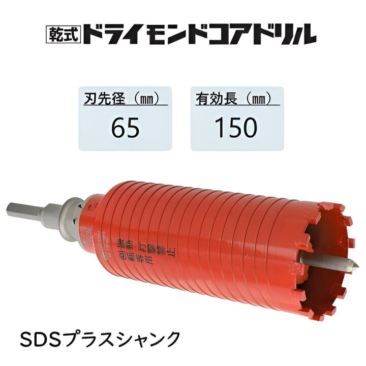 楽天市場】ミヤナガ 乾式 ドライモンドコアドリル セット○刃先径65mm 