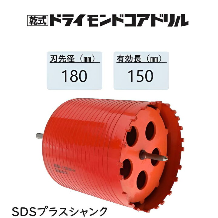 楽天市場】ミヤナガ 乾式 ドライモンドコアドリル セット○刃先径180mm
