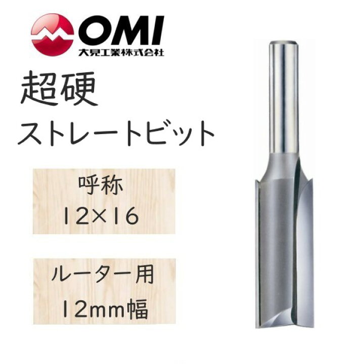 楽天市場】大日商 木工ビット 超硬ストレートビット ルーター用 12mm幅 
