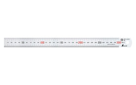 シンワ測定　13013 ／ 直尺 シルバー 30cm 赤数字入 JIS