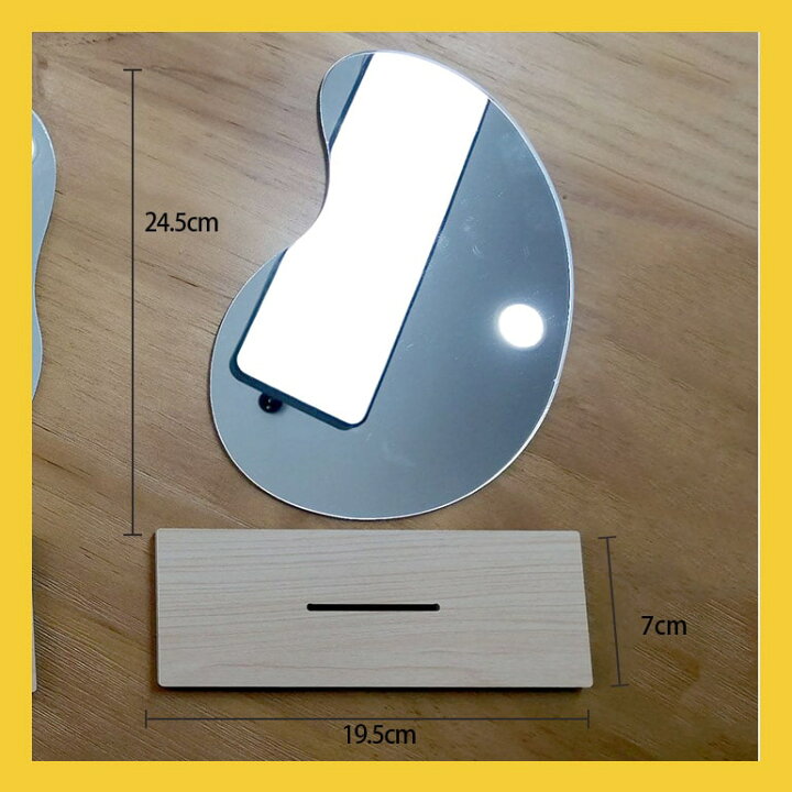 ウェーブミラー ウェービーミラー おしゃれ かわいい アクリルミラー インテリア オルチャン スタンドミラー ミラー 卓上ミラー 鏡 韓国 出荷 卓上ミラー