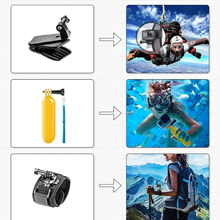 楽天市場】gopro heroシリーズ対応 ゴープロアクセサリー50点セット  