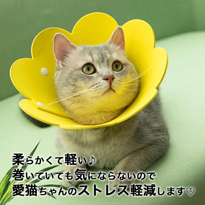 Kon Pet エリザベスカラー 猫用 犬用 小動物用 軽量 アボカド型 術後ケア キズ舐め防止 お洒落 可愛い 簡単調節 二重ストッパー版 03 安い