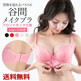 2点で10％OFF! レディースインナー ブラジャー ショーツ セット 谷間メイク 盛れる ブラ 2カップUP フロントホック バスト 寄せ 谷間 ブラ 大きいサイズ 脇肉 脇高 設計 補正 小胸 下着 送料無料