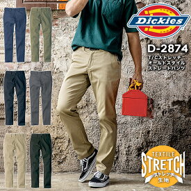 ディッキーズ ストレートパンツ D-2874 男女兼用 春夏 秋冬 作業服 作業着 ズボン 男女兼用 T/C ストレッチ オールドスタイル チノパン スラックス かっこいい おしゃれ スタイリッシュ Dickies【SS-6L】