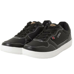 エドウィン EDWIN コートスニーカー メンズ スニーカー ローカット シューズ 靴 男性 男 紳士靴 軽量 負担軽減 シューレース 滑りにくい 白 WHITE ホワイト 黒 BLACK ブラック 25.0cm 25.5cm 26.0cm 26.5cm