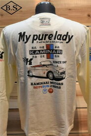 カミナリ KAMINARI KMLT-73 Tシャツ 長袖 ロンT 昭和旧車 フェアレディ310 ホワイト