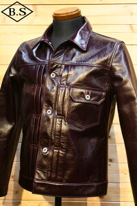 �y���Ԍ���|�C���g5�{�z���C�c�[���U�[ Y�f2 LEATHER ���U�[�W���P�b�g LB-140 ANILINE HORSE 1st Type JACKET CHERRY