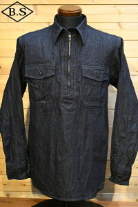 �y���Ԍ���|�C���g5�{�z�N�b�V���}�� �����V���c CUSHMAN 25582 8oz. DENIM HALF ZIP WORK SHIRTS �C���f�B�S