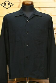 スタイルアイズ STYLE EYES 長袖シャツ SE29054 “PLAIN” RAYON BOWLING SHIRT ブラック