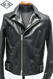 ロクロクロクレザーウェア 666 LEATHER WEAR トリプルシックス LJM-1TF (JSLAD401) タイトフィット サイドベルト ライダースジャケット BLACK