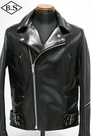 ロクロクロクレザーウェア 666 LEATHER WEAR トリプルシックス LJM-1L (JSLBB501) サイドベルト ライダースジャケット -ロング- BLACK