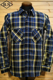 サムライジーンズ SAMURAI JEANS 長袖シャツ SIN23-01 ロープインディゴヘビーネルワークシャツ BLUE