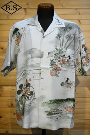 【期間限定 ポイント5倍】ポータークラシック PORTER CLASSIC 半袖シャツ DISNEY M&F PC ORIGINAL ART ALOHA COLLECTION ALOHA SHIRT HAWAII GREEN