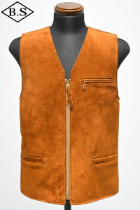 �y���Ԍ���|�C���g5�{�z���C�c�[���U�[ Y�f2 LEATHER TV-05 STEER ROUGHOUT ZIP VEST ~ Spring Edition ~ CAMEL