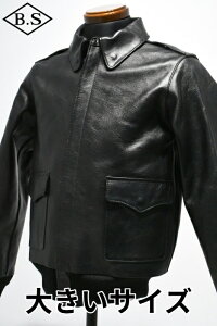 �y���Ԍ���|�C���g5�{�z���C�c�[���U�[ Y�f2 LEATHER ���U�[�W���P�b�g A-2 ECO HORSE PIGMENT Type A-2 BLACK �傫���T�C�Y