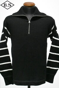 �A�g���N�V�����Y Attractions �Z�[�^�[ Lot.582 BS Turtle Zip Sweater -Black-