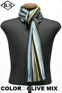 �y���Ԍ���|�C���g5�{�z�_�b�p�[�Y Dapper�fs �X�g�[�� LOT1816Russell Knitting Woolen Scarf by V.FRAAS Random thick Stripe