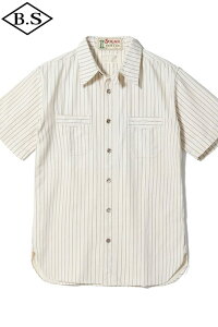 �V���K�[�P�[�� SUGAR CANE �����V���c Lot No. SC37275 / FICTION ROMANCE 8.5oz. WHITE WABASH STRIPE WORK SHIRT (SHORT SLEEVE)