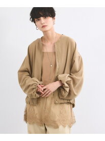 ポプリンZIPブルゾン＜ハンドウォッシャブル＞ BARNYARDSTORM バンヤードストーム ジャケット・アウター ブルゾン・ジャンパー ブラック グレー ベージュ ブラウン【送料無料】[Rakuten Fashion]