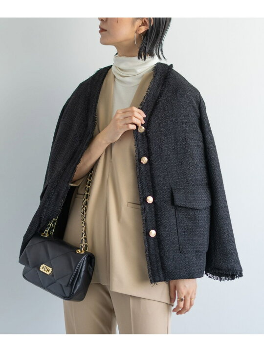 楽天市場】【SALE／30%OFF】ツイードVネックジャケット 