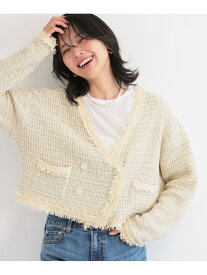 【SALE／60%OFF】ツイードライクニットジャケット BARNYARDSTORM バンヤードストーム ジャケット・アウター ノーカラージャケット ベージュ【RBA_E】【送料無料】[Rakuten Fashion]