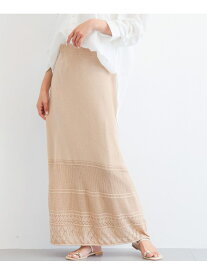 【SALE／60%OFF】レースニットスカート＜ハンドウォッシャブル＞ BARNYARDSTORM バンヤードストーム スカート ロング・マキシスカート ベージュ【RBA_E】【送料無料】[Rakuten Fashion]