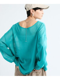 【SALE／20%OFF】シアー2WAYニット＜ハンドウォッシャブル＞ BARNYARDSTORM バンヤードストーム トップス ニット グリーン ベージュ【RBA_E】【送料無料】[Rakuten Fashion]