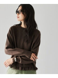 【SALE／20%OFF】レースドッキングニット BARNYARDSTORM バンヤードストーム トップス ニット ブラウン ホワイト【RBA_E】【送料無料】[Rakuten Fashion]
