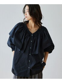 【SALE／30%OFF】BIGカラーブラウス＜ハンドウォッシャブル＞ BARNYARDSTORM バンヤードストーム トップス シャツ・ブラウス ホワイト ブラック【RBA_E】【送料無料】[Rakuten Fashion]