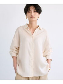 キュプラフィブリルシャツ【JAPAN FABRIC】 BARNYARDSTORM バンヤードストーム トップス シャツ・ブラウス ホワイト グレー【送料無料】[Rakuten Fashion]