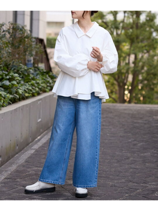 楽天市場】【SALE／12%OFF】パールボタンペプラムブラウス  