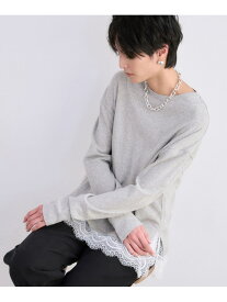 裾レースロンT BARNYARDSTORM バンヤードストーム トップス カットソー・Tシャツ グレー【送料無料】[Rakuten Fashion]