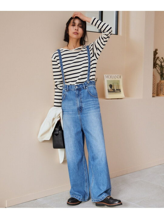 楽天市場】【SALE／50%OFF】サスペンダー付きワイドパンツ 