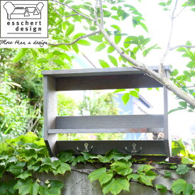 【期間限定セール価格】 esschert design 木製ガーデンツールハンガー棚付きラック
