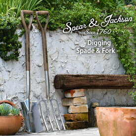 英国ブランド Spear＆Jackson ガーデンツール トラディショナル ディギング ステンレス スコップ＆フォーク 大サイズ2点セット 園芸 ガーデニング