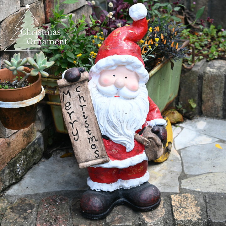 楽天市場】クリスマス オブジェ サンタクロース 高さ44cm 屋外 飾り 