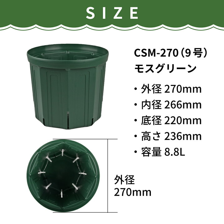 楽天市場】KANEYA スリット鉢 9号 直径27cm モスグリーン 1個 2個 4個 